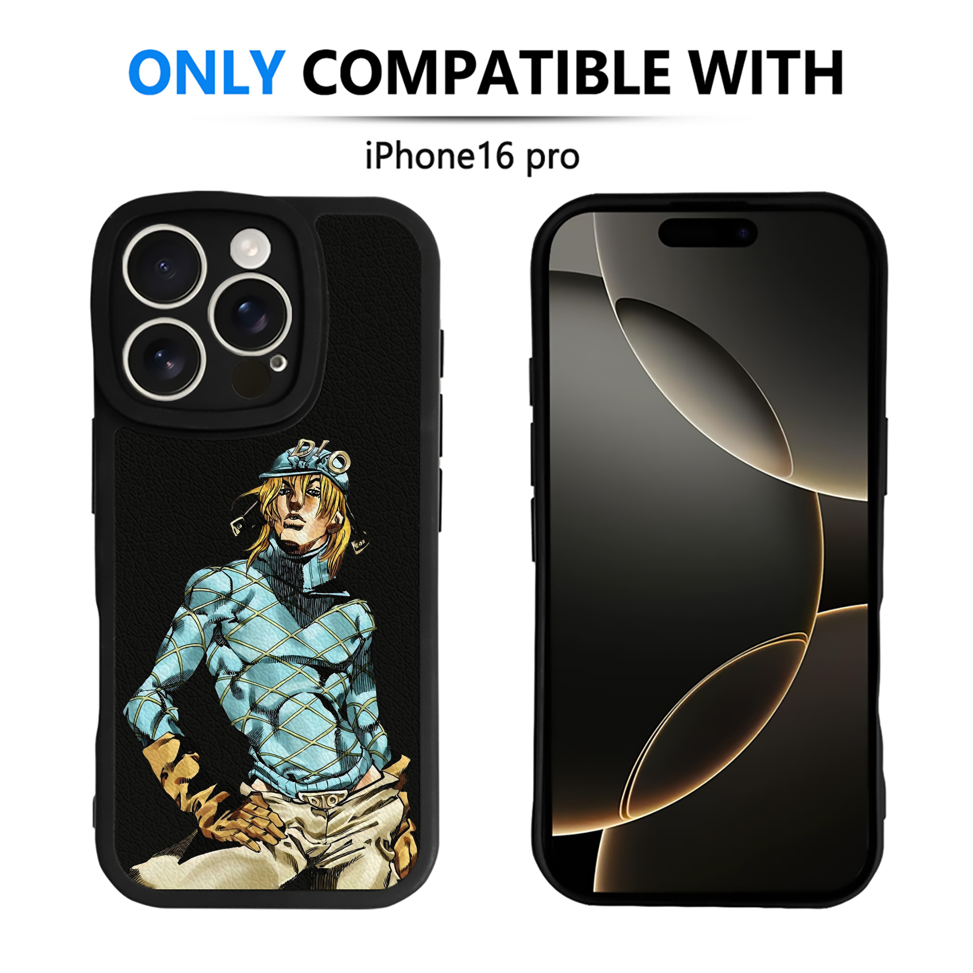 （画像用） ジョジョの奇妙な冒険 ディオ?ブランドー JoJo's Bizarre Adventure Dio Brando 【iPhone 16シリーズ対応】シリコンスマホケース（レザー調） 材質：シリコン